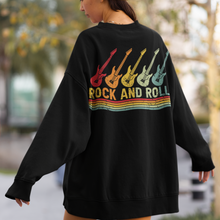 Load image into Gallery viewer, Rock and Roll Vintage Guitars Design Gildan Unisex Heavy Blend™ Crewneck Sweatshirt Front or Back Design in Black or White
