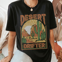 Load image into Gallery viewer, Desert Drifter Bella Canvas® Unisex Soft cotton T-shirt in Olive, Black, Grey, White or Brown Trendy Distressed Desert Design