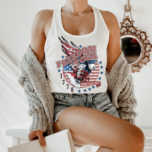 Load image into Gallery viewer, Freedom Tour Women's Fourth of July T Shirt, Sweatshirt or Tank July 4th Freedom Tour Born to be Free 1776 Eagle 4th of July Collection
