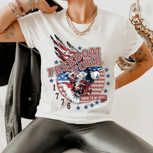 Load image into Gallery viewer, Freedom Tour Women's Fourth of July T Shirt, Sweatshirt or Tank July 4th Freedom Tour Born to be Free 1776 Eagle 4th of July Collection