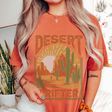 Load image into Gallery viewer, Desert Drifter Comfort Colors® Unisex Garment-Dyed T-shirt in Green, Yam, Mustard, White Distressed Desert Design