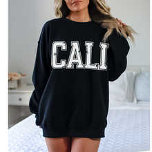 Load image into Gallery viewer, Cali Crewneck Sweatshirt, Distressed Retro California Design, Trendy Pullover, Oversize Design Pullover Sweatshirt