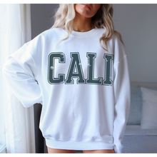 Load image into Gallery viewer, Cali Crewneck Sweatshirt, Distressed Retro California Design, Trendy Pullover, Oversize Design Pullover Sweatshirt
