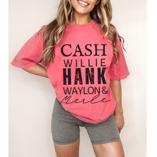 Load image into Gallery viewer, Cash, Willie, Hank, Waylon and Merle Comfort Colors® T-Shirt Classic Country Tee, Mother's Day Gift, Gift for Mom, Country Music Festival T-Shirt