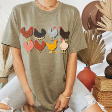 Load image into Gallery viewer, Farm Hens and Chickens Unisex Bella Canvas™ T-Shirt Trendy Chicken Coop Tee Great for A Gift for Chicken and Hen Lovers