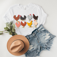 Load image into Gallery viewer, Farm Hens and Chickens Unisex Bella Canvas™ T-Shirt Trendy Chicken Coop Tee Great for A Gift for Chicken and Hen Lovers