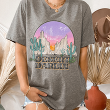 Load image into Gallery viewer, Desert Darlin' Bella Canvas® Unisex Jersey Short Sleeve Tee in Natural, White, Dark Heather or Heather Olive Desert Cactus T-Shirt