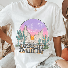 Load image into Gallery viewer, Desert Darlin' Bella Canvas® Unisex Jersey Short Sleeve Tee in Natural, White, Dark Heather or Heather Olive Desert Cactus T-Shirt