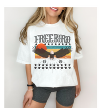 Load image into Gallery viewer, Free Bird Comfort Colors® T-Shirt, Spring Music Festival T-Shirt, July Fourth Tee, Fourth of July, Classic Rock Garment Dyed Tee