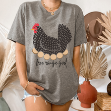 Load image into Gallery viewer, Free Range Girl T-Shirt, Hen Bella Canvas™ T-shirt, Trendy Chicken or Hen Tee, Great Gift for Her, Farm Chicken Raising T-Shirt