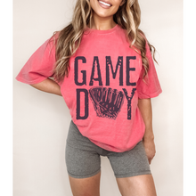 Load image into Gallery viewer, Game Day Comfort Colors® T-Shirt, Spring or Summer Tee, Gift for Mom, Distressed Design Game Day T-Shirt, Baseball T-Shirt