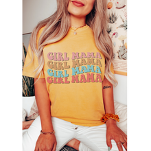 Load image into Gallery viewer, Girl Mama, Unisex Garment-Dyed T-shirt Comfort Colors® Tee in Green, Yam, Mustard, White, Watermelon, Pepper Mother's Day Gift, Gift for Mom