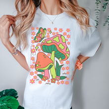 Load image into Gallery viewer, Trendy Seventies Tee, 70's Groovy Comfort Colors® T-shirt, Spring1970's Retro Mushroom Design T-Shirt in Six Colors, Trendy Summer Tee