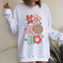 Load image into Gallery viewer, Retro Christmas Ornaments Crewneck Sweatshirt Women's Vintage Ho Ho Ho Design Ash or White Cozy Gildan Sweatshirt