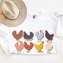 Load image into Gallery viewer, Farm Hens and Chickens Unisex Heavy Blend™ Crewneck Sweatshirt Trendy Chicken Coop Pullover in Ash, Sand or White Great for A Gift