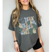 Load image into Gallery viewer, Hey Batter, Batter Comfort Colors® T-Shirt, Baseball Tee, Gift for Mom, Spring Baseball T-Shirt, Baseball Mom Tee, Garment Dyed Tee