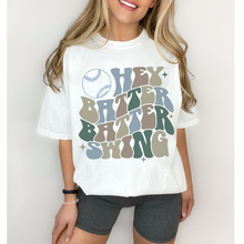 Load image into Gallery viewer, Hey Batter, Batter Comfort Colors® T-Shirt, Baseball Tee, Gift for Mom, Spring Baseball T-Shirt, Baseball Mom Tee, Garment Dyed Tee