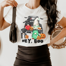 Load image into Gallery viewer, Halloween Gnomes Sweatshirt Fall Gnomes in Truck Crewneck Women's Pullover Gnomes in Costumes, White Grey or Ash Gildan Sweatshirt