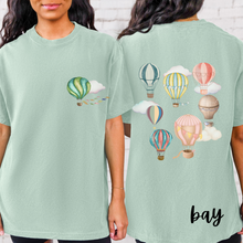 Load image into Gallery viewer, Hot Air Balloons Comfort Colors® T-shirt, Women's Spring or Summer T-Shirt, Balloon Festival T-Shirt, Watercolor Balloons