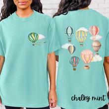Load image into Gallery viewer, Hot Air Balloons Comfort Colors® T-shirt, Women's Spring or Summer T-Shirt, Balloon Festival T-Shirt, Watercolor Balloons