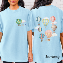 Load image into Gallery viewer, Hot Air Balloons Comfort Colors® T-shirt, Women's Spring or Summer T-Shirt, Balloon Festival T-Shirt, Watercolor Balloons