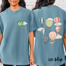 Load image into Gallery viewer, Hot Air Balloons Comfort Colors® T-shirt, Women's Spring or Summer T-Shirt, Balloon Festival T-Shirt, Watercolor Balloons