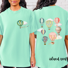Load image into Gallery viewer, Hot Air Balloons Comfort Colors® T-shirt, Women's Spring or Summer T-Shirt, Balloon Festival T-Shirt, Watercolor Balloons