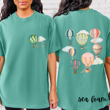 Load image into Gallery viewer, Hot Air Balloons Comfort Colors® T-shirt, Women's Spring or Summer T-Shirt, Balloon Festival T-Shirt, Watercolor Balloons