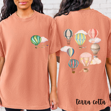 Load image into Gallery viewer, Hot Air Balloons Comfort Colors® T-shirt, Women's Spring or Summer T-Shirt, Balloon Festival T-Shirt, Watercolor Balloons