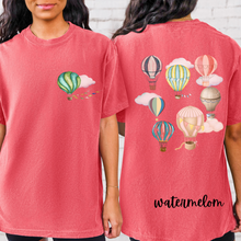 Load image into Gallery viewer, Hot Air Balloons Comfort Colors® T-shirt, Women's Spring or Summer T-Shirt, Balloon Festival T-Shirt, Watercolor Balloons