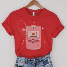 Load image into Gallery viewer, Women's Valentine's Unisex Jersey Short Sleeve Tee Funny Be Mine Flip-Phone in Pink, Red or White Soft Bella Canvas Valentine's T-Shirt