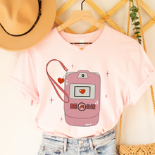 Load image into Gallery viewer, Women's Valentine's Unisex Jersey Short Sleeve Tee Funny Be Mine Flip-Phone in Pink, Red or White Soft Bella Canvas Valentine's T-Shirt