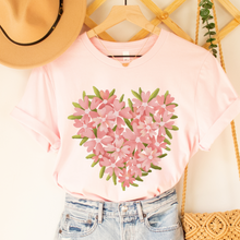 Load image into Gallery viewer, Valentine's Day Floral Heart in White Pink or Red Crewneck Sweatshirt Unisex Valentine's Gift Pretty Floral Heart Sweatshirt