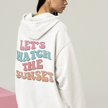 Load image into Gallery viewer, Let's Watch the Sunset Trendy Unisex Heavy Blend™ Hoodie or Crewneck Sweatshirt Women's Retro Vintage Design Great Gift Spring or Summer