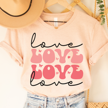 Load image into Gallery viewer, Women's Retro Valentine's Day T-Shirt in White, Pink, or Peach Bella Canvas Unisex Valentine's Gift Cute Vintage Valentine Love T-shirt