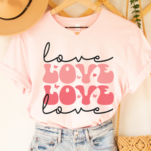 Load image into Gallery viewer, Women's Retro Valentine's Day T-Shirt in White, Pink, or Peach Bella Canvas Unisex Valentine's Gift Cute Vintage Valentine Love T-shirt