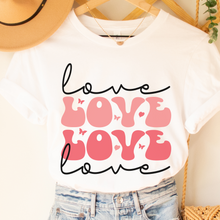 Load image into Gallery viewer, Women's Retro Valentine's Day T-Shirt in White, Pink, or Peach Bella Canvas Unisex Valentine's Gift Cute Vintage Valentine Love T-shirt
