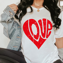 Load image into Gallery viewer, Women's Retro Valentine's Day Love Crewneck Sweatshirt or T-Shirt Unisex Valentine's Gift Cute Graphic Sweatshirt Gift for Her