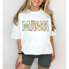 Load image into Gallery viewer, Mama Comfort Colors® T-Shirt, Spring or Summer Tee, Gift for Mom, Faux Embroidered Letters T-Shirt, Mother's Day T-Shirt Gift