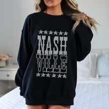 Load image into Gallery viewer, Retro Inspired Vintage Nashville Crewneck Sweatshirt, Retro, Distressed Design Unisex Pullover Trendy Music Shirt, Great Pullover Gift