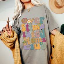 Load image into Gallery viewer, Overstimulated Moms Club, Unisex Garment-Dyed T-shirt Comfort Colors® Tee in Green, Yam, Mustard, White, Mother's Day Gift, Gift for Mom