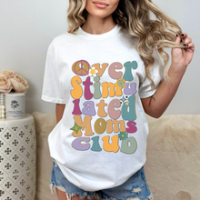 Load image into Gallery viewer, Overstimulated Moms Club, Unisex Garment-Dyed T-shirt Comfort Colors® Tee in Green, Yam, Mustard, White, Mother's Day Gift, Gift for Mom