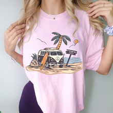 Load image into Gallery viewer, Always Free Shipping! Trendy Comfort Colors® Retro Hippie Beach Van T-shirt, Spring Break or Summer T-Shirt Panama CityBeach Beach Spring Break T-Shirt
