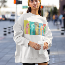 Load image into Gallery viewer, Women's Trendy Pastel Guitars Unisex-Size Crewneck Sweatshirt Gift for Her White Pullover Front or Back Design