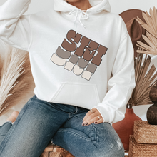 Load image into Gallery viewer, Women's Winter Ski Unisex-Size Hooded Sweatshirt, Black or White Hoodie