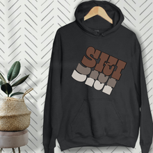 Load image into Gallery viewer, Women's Winter Ski Unisex-Size Hooded Sweatshirt, Black or White Hoodie