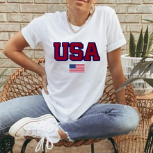 Load image into Gallery viewer, Women's USA Fourth of July T Shirt, Tank or Crewneck Sweatshirt 4th of July Shirts Trendy Oversize Pullover, Tank or Tee