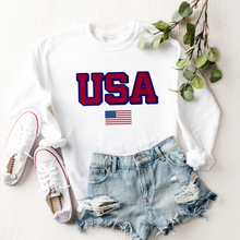 Load image into Gallery viewer, Women's USA Fourth of July T Shirt, Tank or Crewneck Sweatshirt 4th of July Shirts Trendy Oversize Pullover, Tank or Tee
