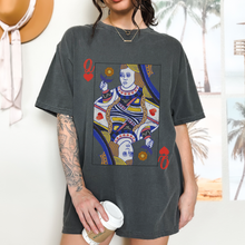 Load image into Gallery viewer, Queen of Hearts Comfort Colors® T-Shirt, T-Shirt Dress Shirt, Graphic Tee, Oversized print, BOHO, Queen Playing Card