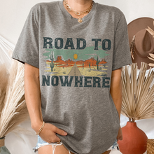 Load image into Gallery viewer, Road To Nowhere Bella Canvas® Unisex Jersey Short Sleeve Tee in Natural, White, Dark Heather or Heather Olive Desert Cactus T-Shirt